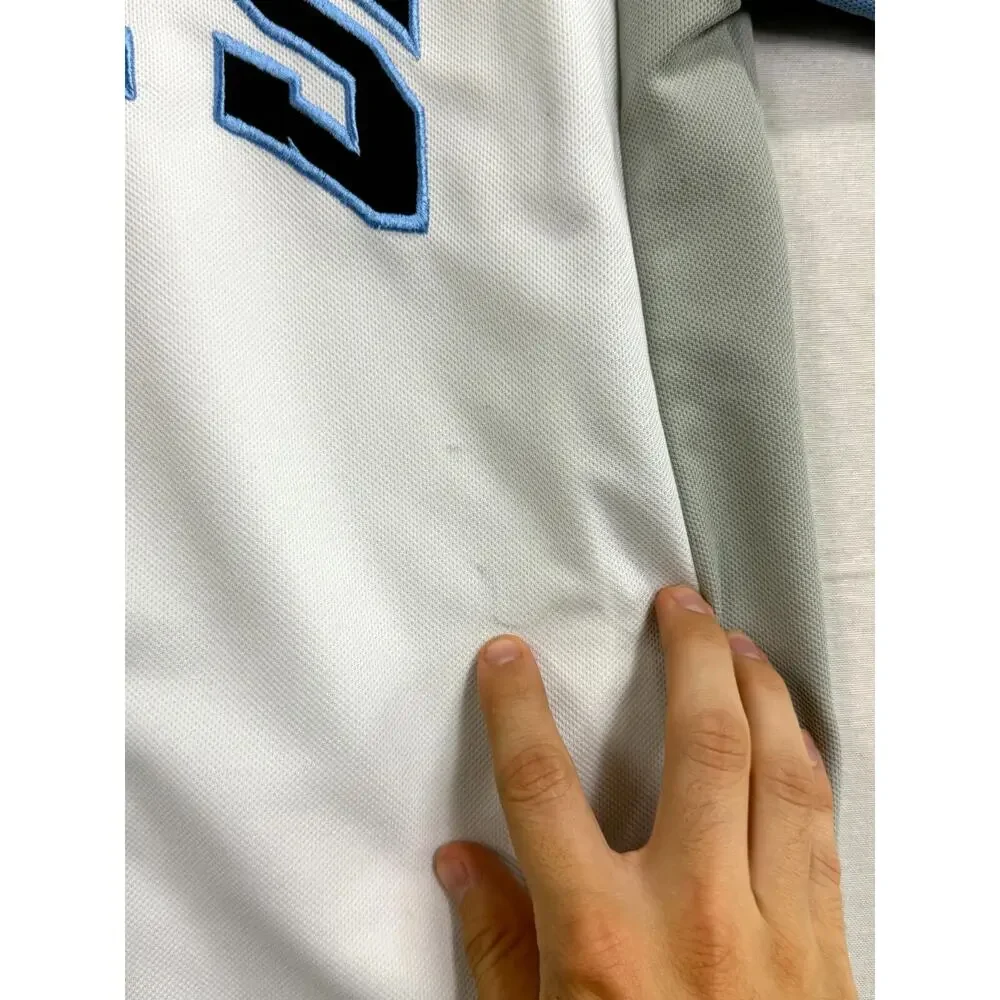 Genuine Merchandise Tampa Bay Rays Evan Longoria #3 Jersey Boys 14/16 White Blue - Picture 7 of 11